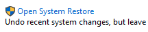 system restore