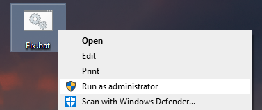 Run as administrator