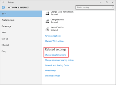 how to change adapter settings