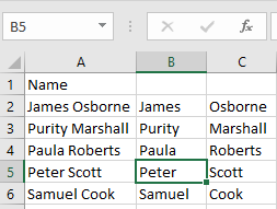 split multiple cells