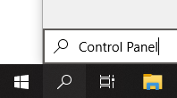 search for control panel