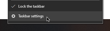 taskbar settings